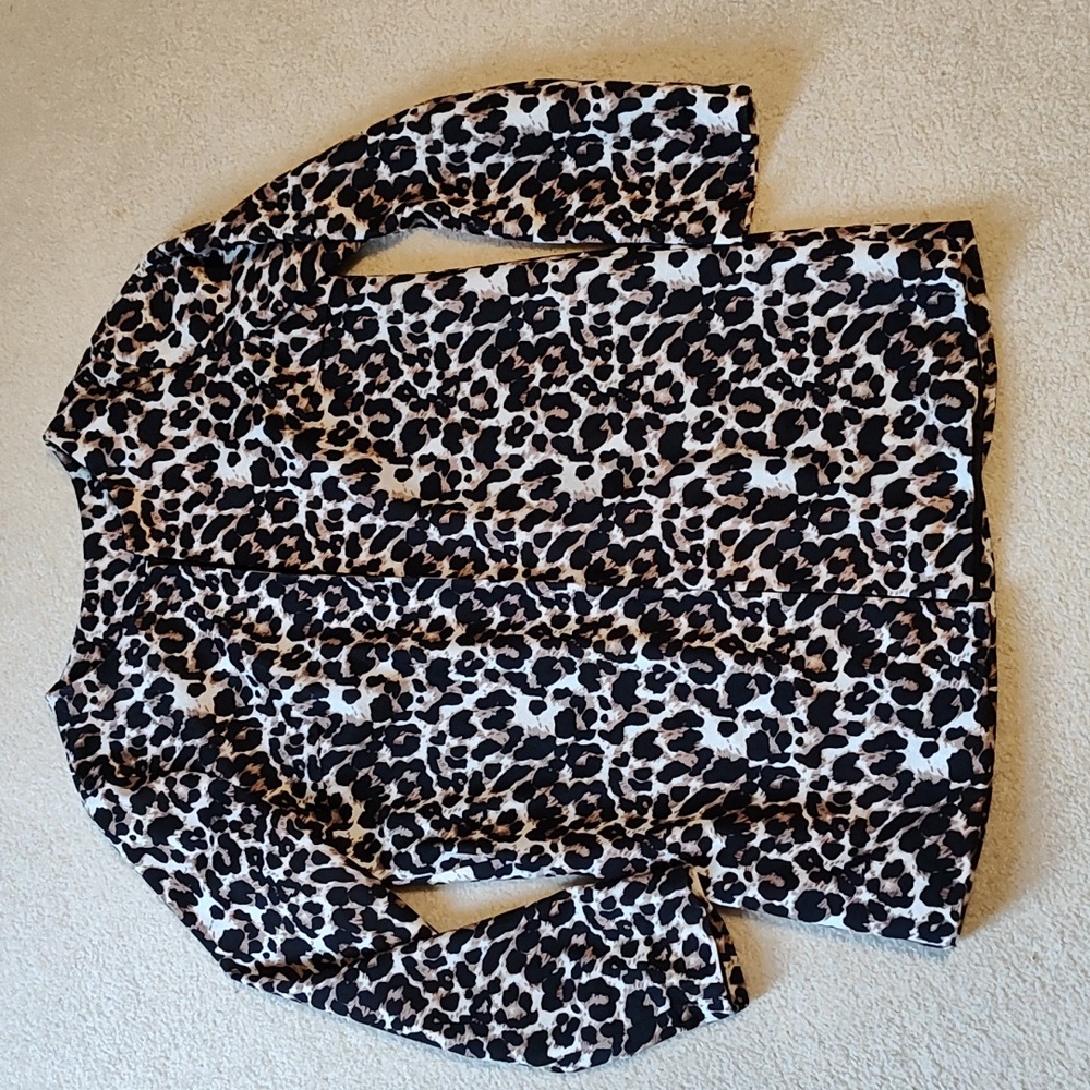 Leopard print open jacket